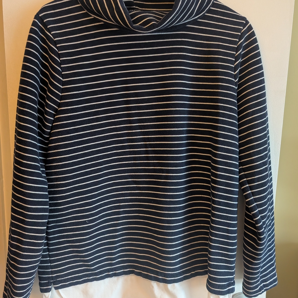 J. Crew Factory Striped Navy and White Long Sleeve Top